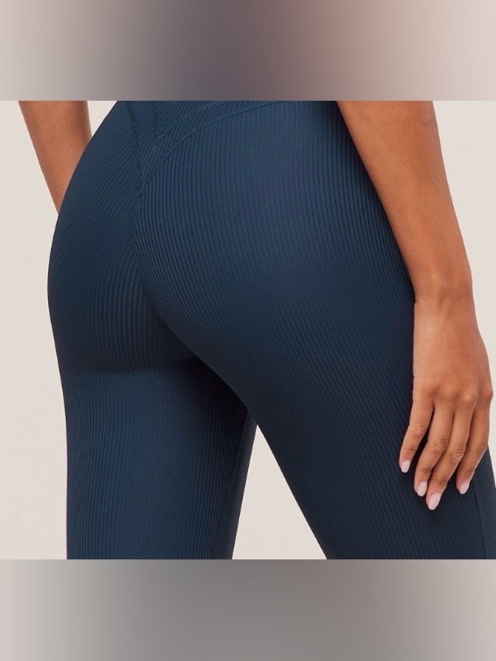 Gymshark Women's Black Body Fit High Waist Directional Ribbed Legging Size Small - Picture 2 of 16